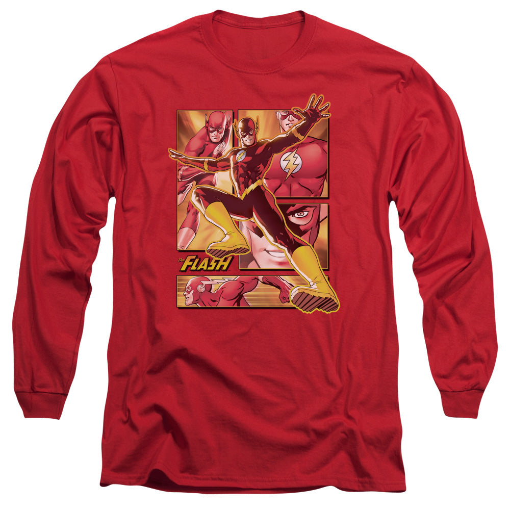 Jla - Flash - Long Sleeve Adult 18/1 - Red T-shirt