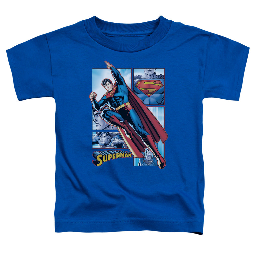 Jla - Superman Panels - Short Sleeve Toddler Tee - Royal Blue T-shirt