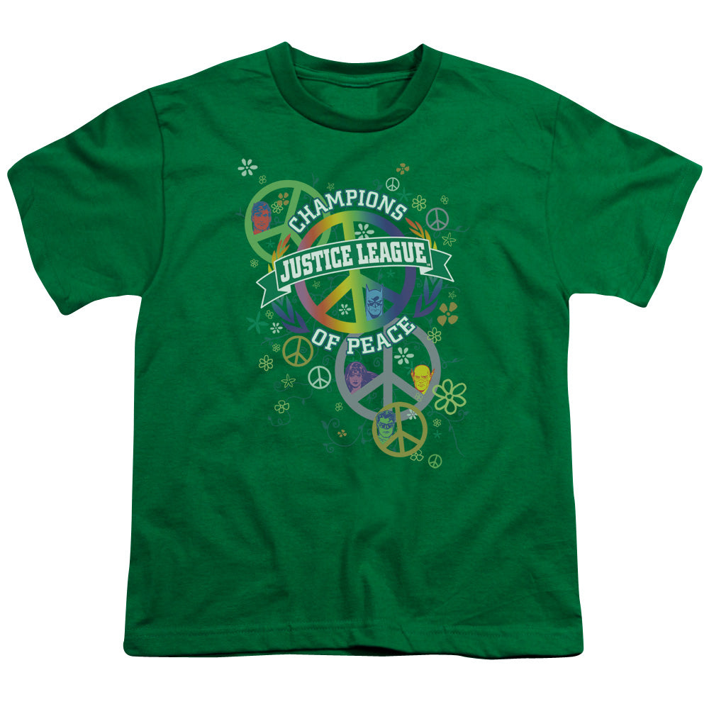 Jla - Peace League - Short Sleeve Youth 18/1 - Kelly Green T-shirt