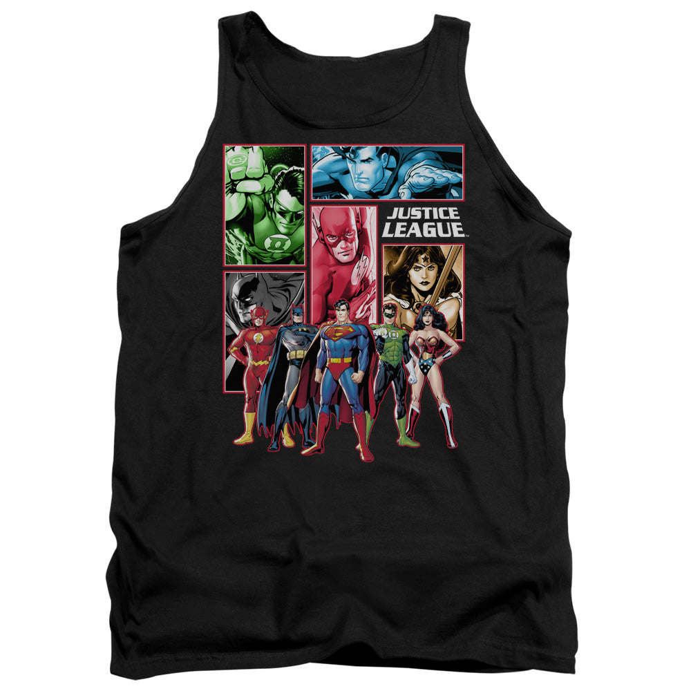 Jla - Justice League Panels - Adult Tank - Black