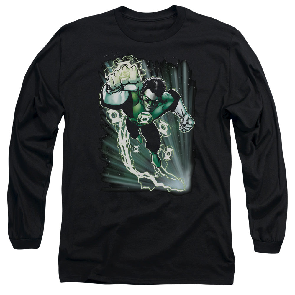 Jla - Emerald Energy - Long Sleeve Adult 18/1 - Black T-shirt
