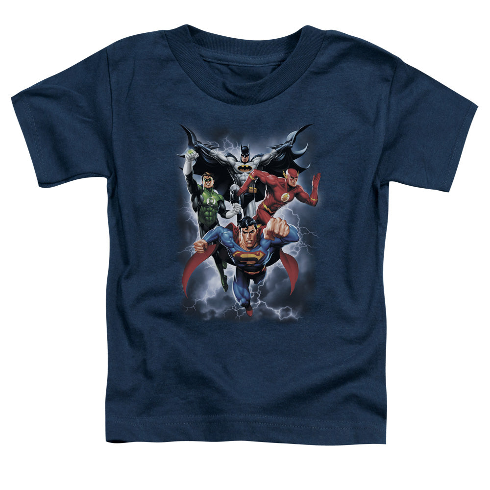 Jla - The Coming Storm - Short Sleeve Toddler Tee - Navy T-shirt