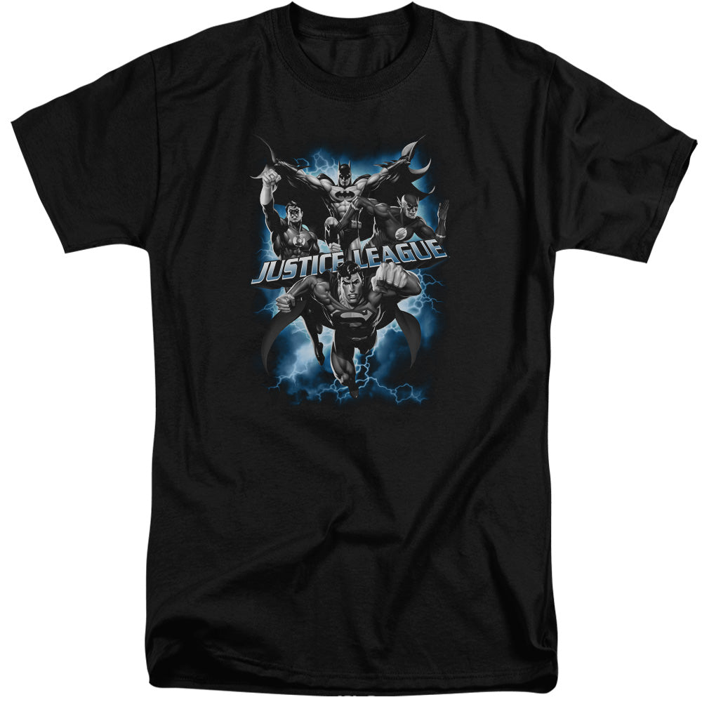 Jla - Justice Storm - Short Sleeve Adult Tall - Black T-shirt