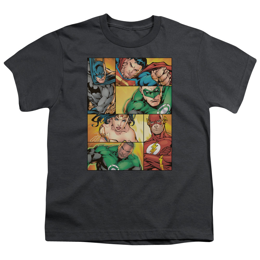 Jla - Hero Boxes - Short Sleeve Youth 18/1 - Charcoal T-shirt