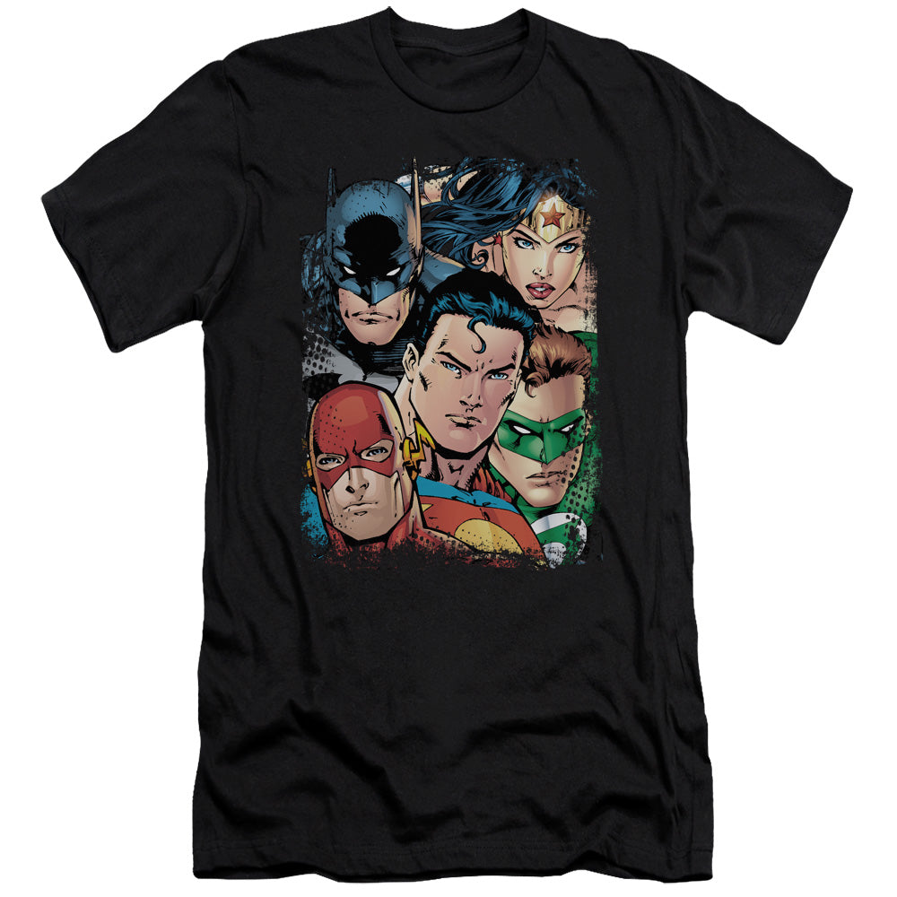 Jla - Up Close And Personal - Short Sleeve Adult 30/1 - Black T-shirt