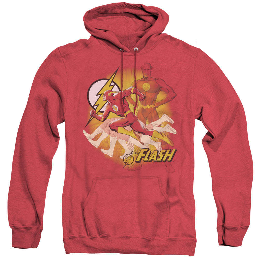 Jla - Lightning Fast - Adult Heather Hoodie - Red