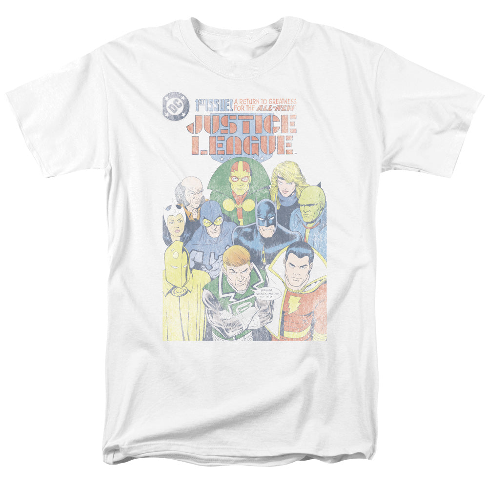 Jla - Justice League #1 Cover - Short Sleeve Adult 18/1 - White T-shirt