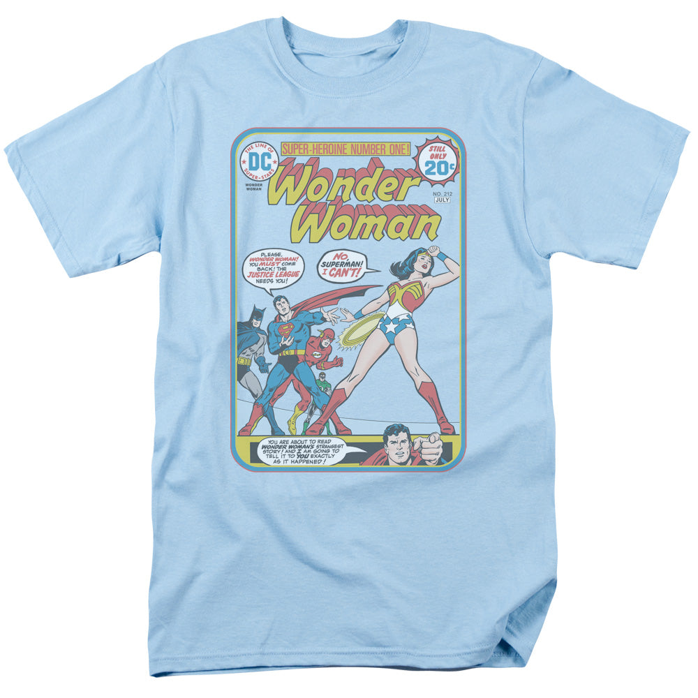 Jla - Ww #212 Cover - Short Sleeve Adult 18/1 - Light Blue T-shirt