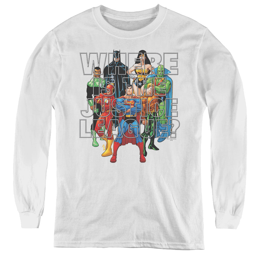Jla - Classified #1 Cover - Youth Long Sleeve Tee - White