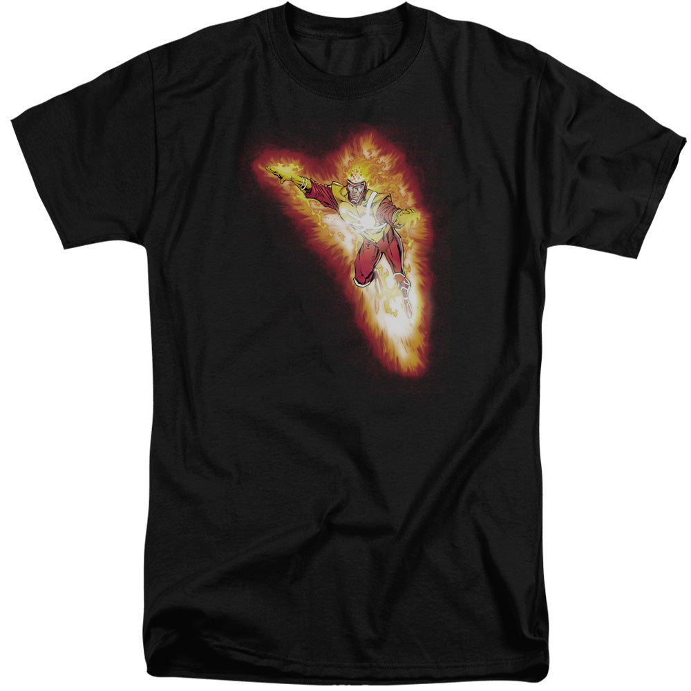 Jla - Firestorm Blaze - Short Sleeve Adult Tall - Black T-shirt