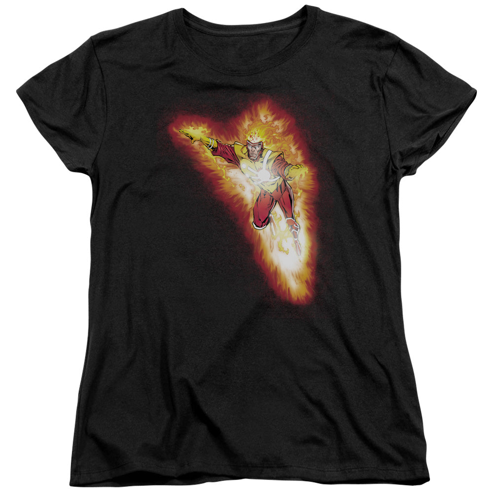 Jla - Firestorm Blaze - Short Sleeve Womens Tee - Black T-shirt