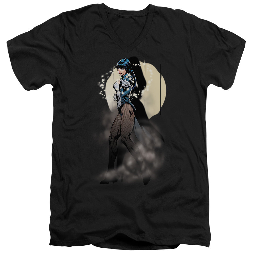 Jla - Zatanna Illusion - Short Sleeve Adult V-neck - Black T-shirt