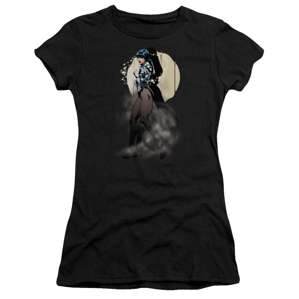 Jla - Zatanna Illusion - Short Sleeve Junior Sheer - Black T-shirt