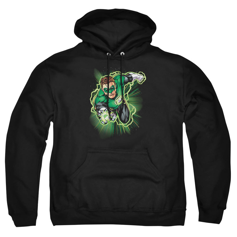 Jla - Green Lantern Energy - Adult Pull-over Hoodie - Black