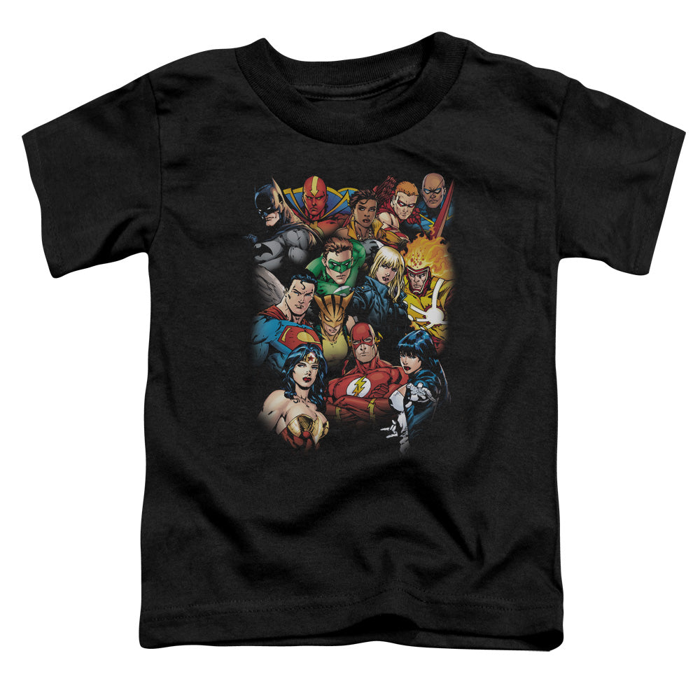 Jla - The Leagues All Here - Short Sleeve Toddler Tee - Black T-shirt