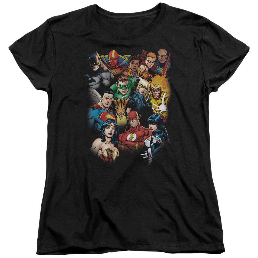 Jla - The Leagues All Here - Short Sleeve Womens Tee - Black T-shirt
