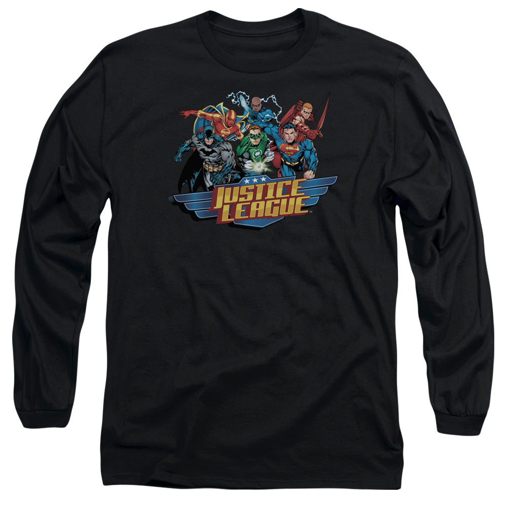 Jla - Ready To Fight - Long Sleeve Adult 18/1 - Black T-shirt
