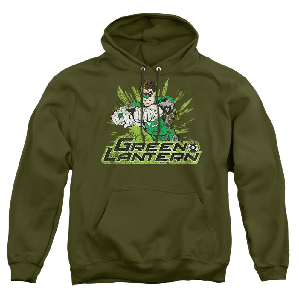 Jla - Gl Rough Distress - Adult Pull-over Hoodie - Military Green