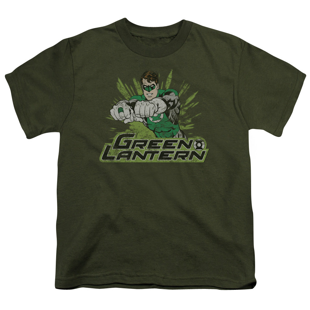 Jla - Gl Rough Distress - Short Sleeve Youth 18/1 - Military Green T-shirt