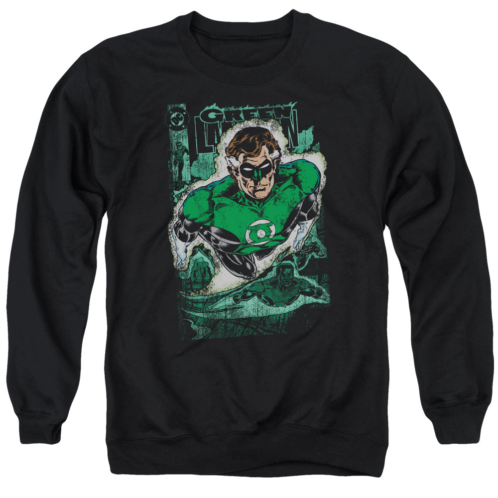 Jla Green Lantern #1 Distress - Adult Crewneck Sweatshirt - Black