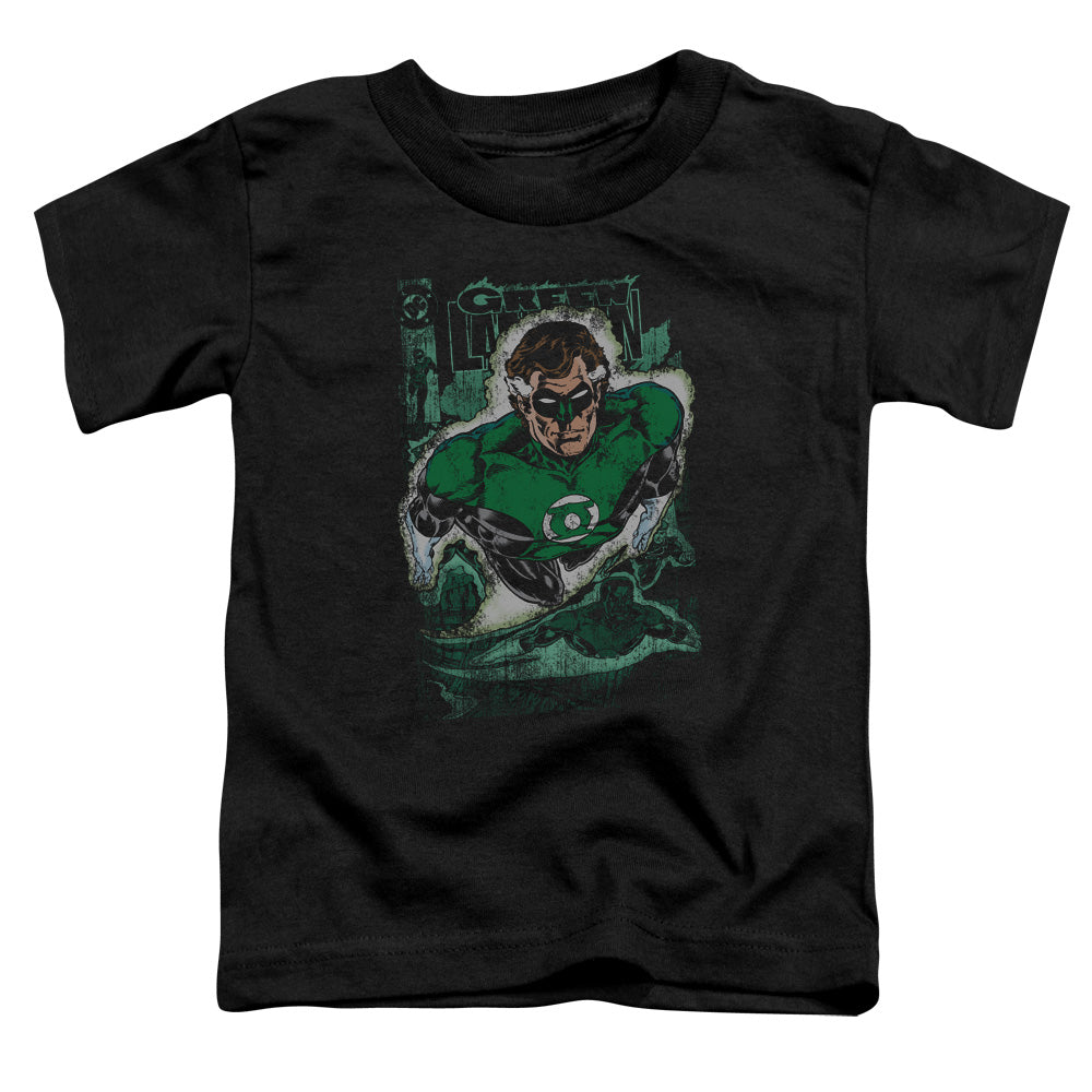 Jla - Green Lantern #1 Distress - Short Sleeve Toddler Tee - Black T-shirt