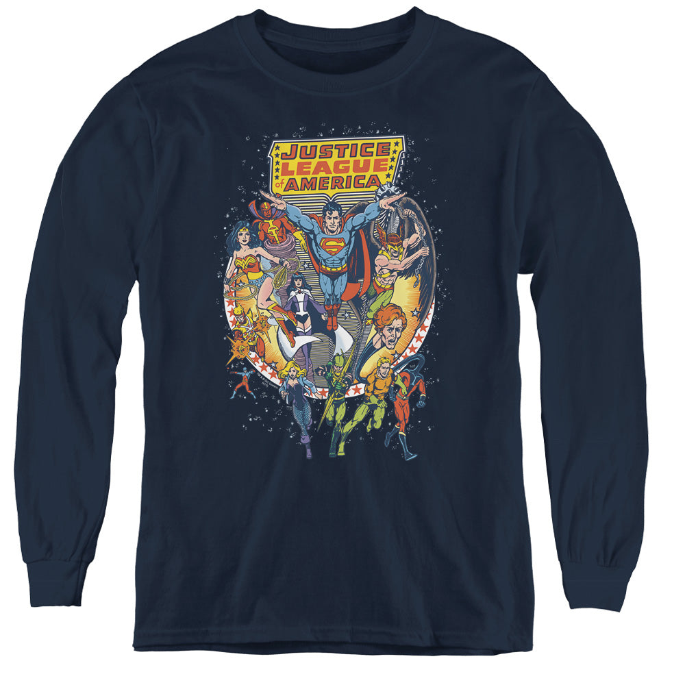 Jla - Star Group - Youth Long Sleeve Tee - Navy