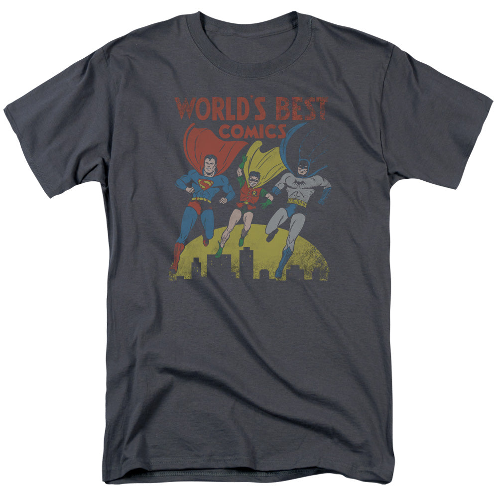 Jla - Worlds Best - Short Sleeve Adult 18/1 - Charcoal T-shirt