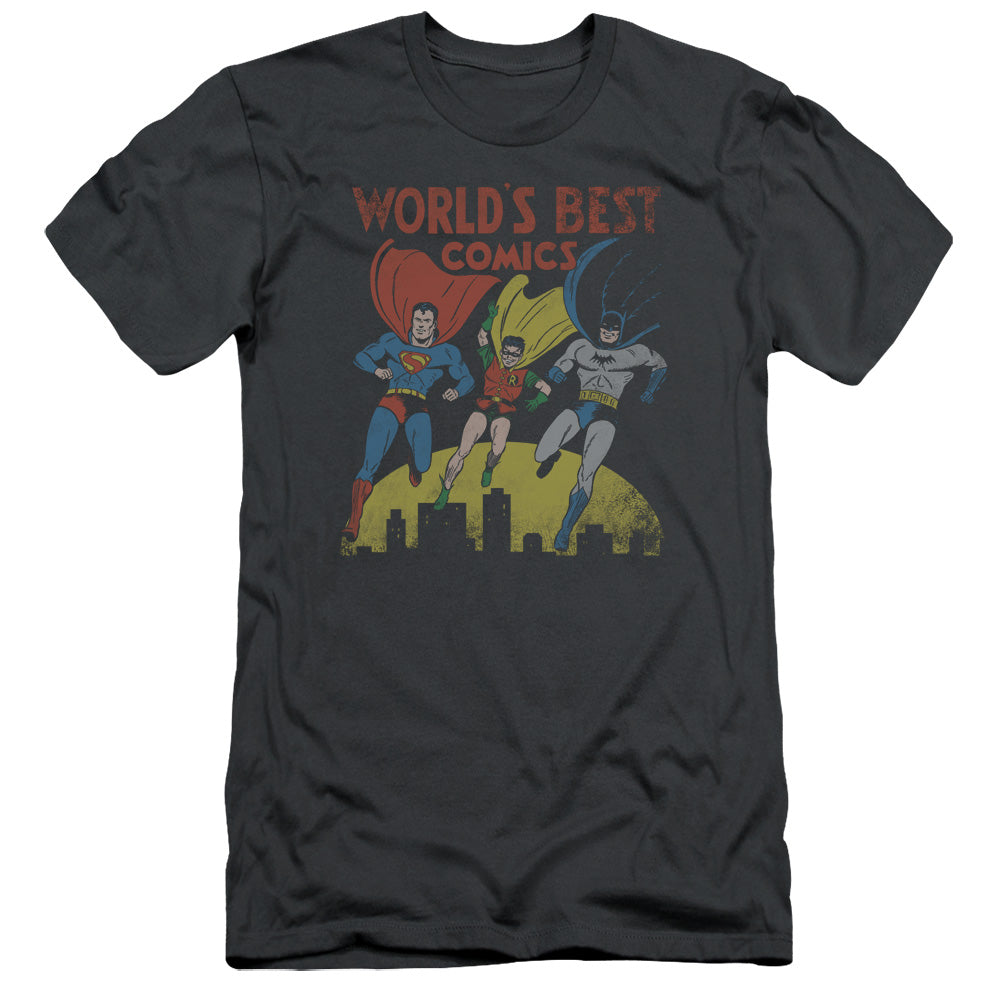 Jla - Worlds Best - Short Sleeve Adult 30/1 - Charcoal T-shirt