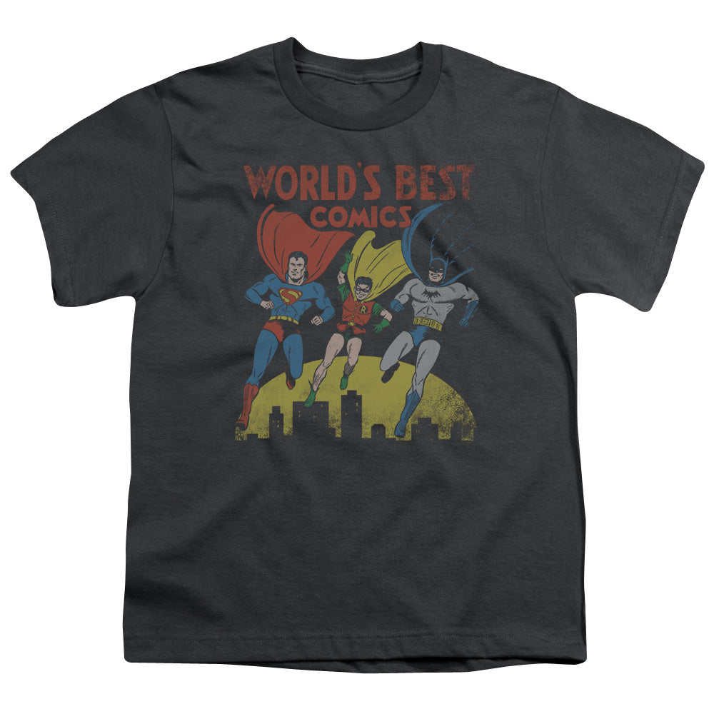 Jla - Worlds Best - Short Sleeve Youth 18/1 - Charcoal T-shirt