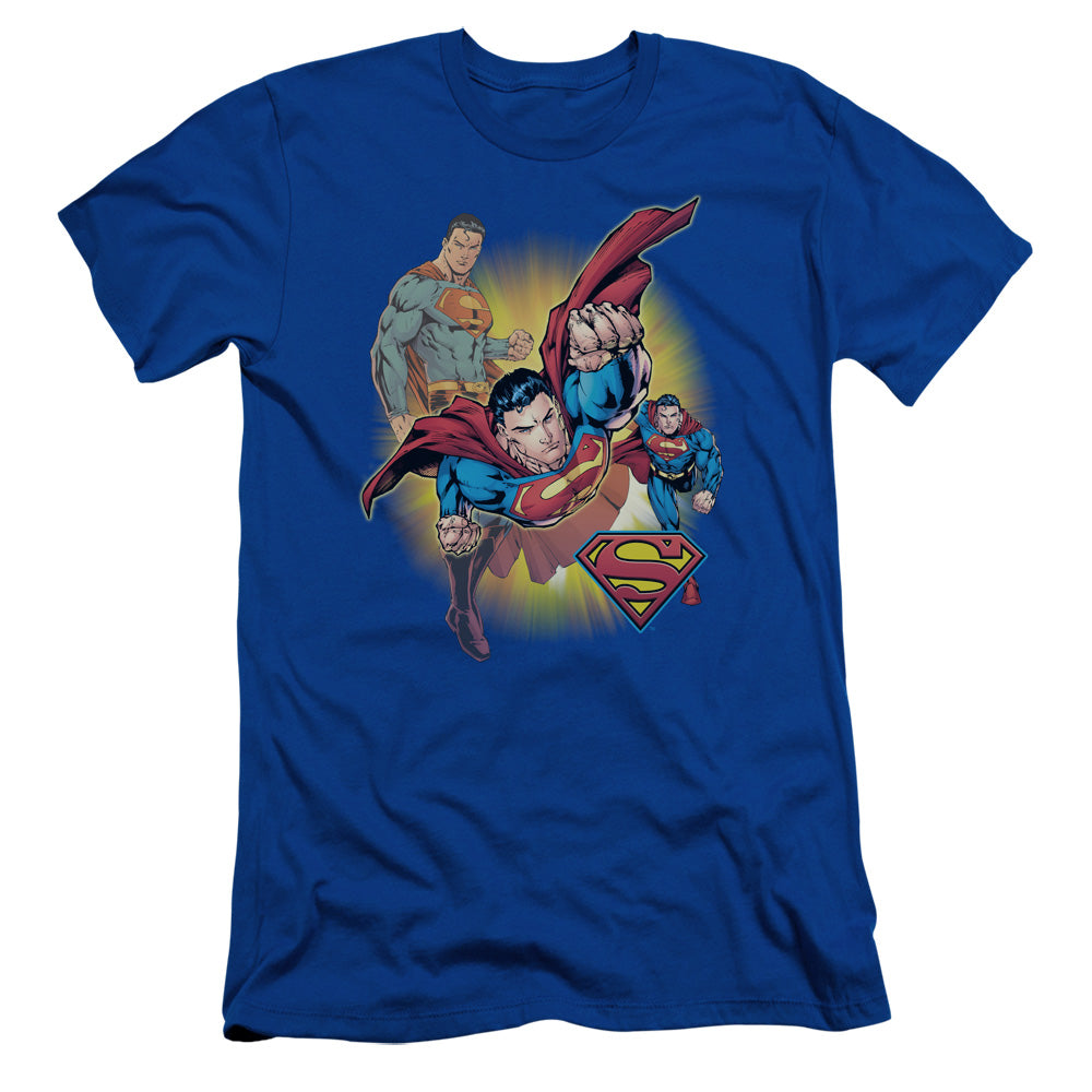 JLA SUPERMAN COLLAGE - S/S ADULT 30/1 - ROYAL BLUE T-Shirt