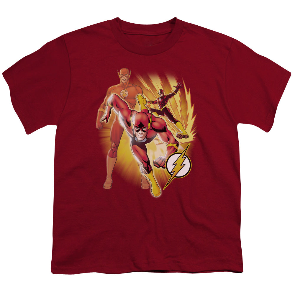 Jla - Flash Collage - Short Sleeve Youth 18/1 - Cardinal T-shirt