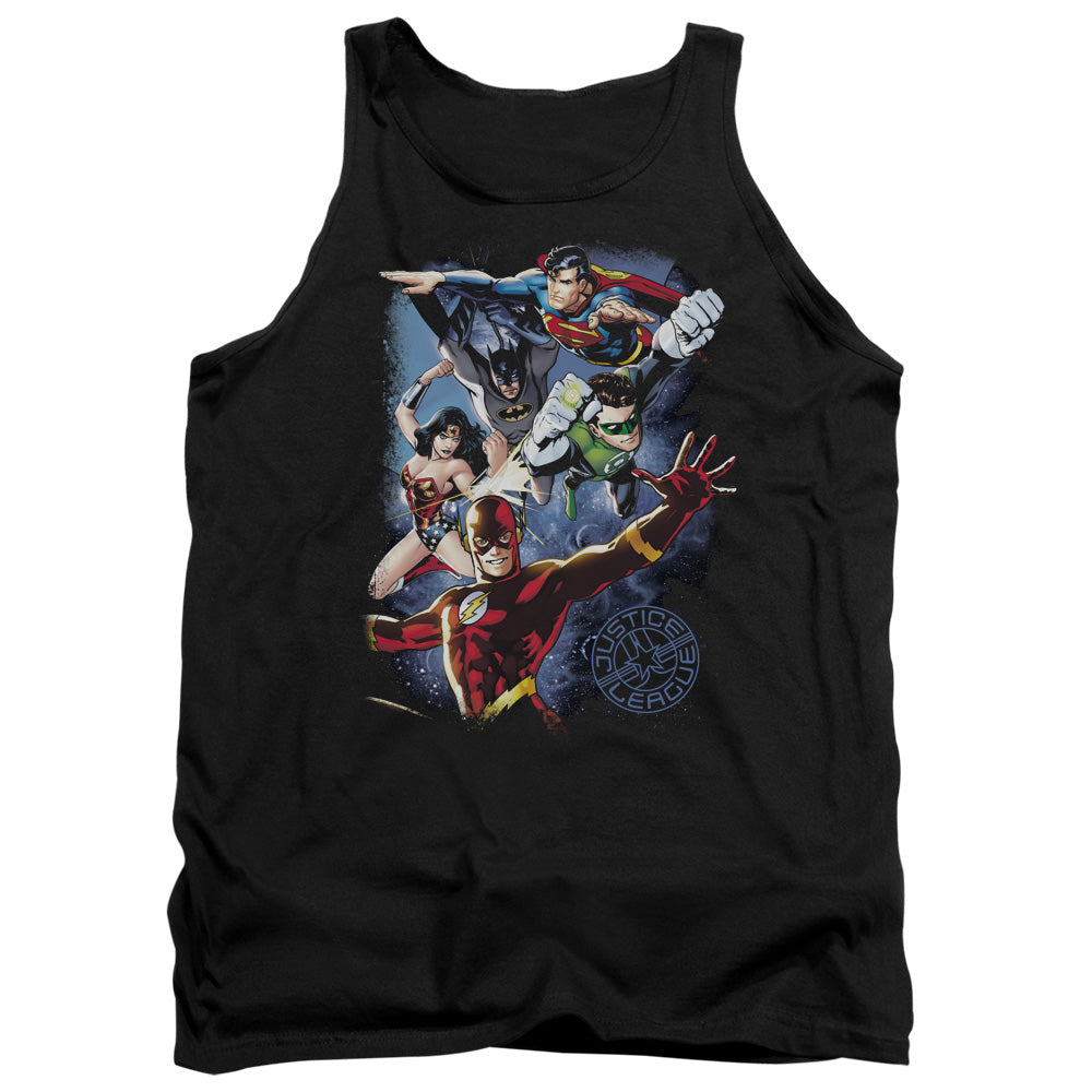 Jla - Galactic Attack Color - Adult Tank - Black