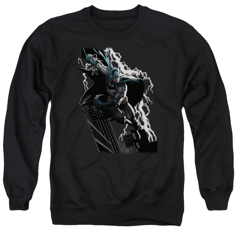 Jla - Lighting Crashes - Adult Crewneck Sweatshirt - Black