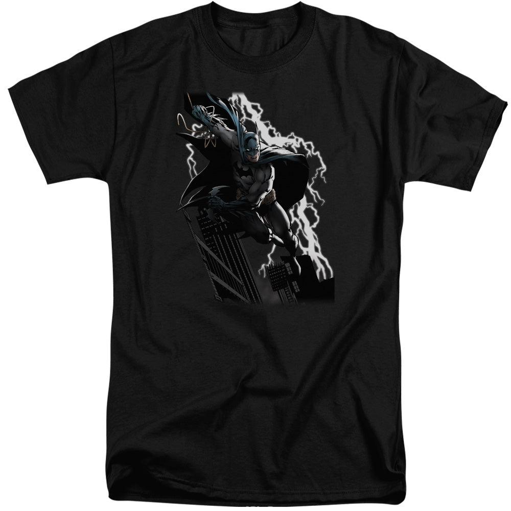 Jla - Lighting Crashes - Short Sleeve Adult Tall - Black T-shirt