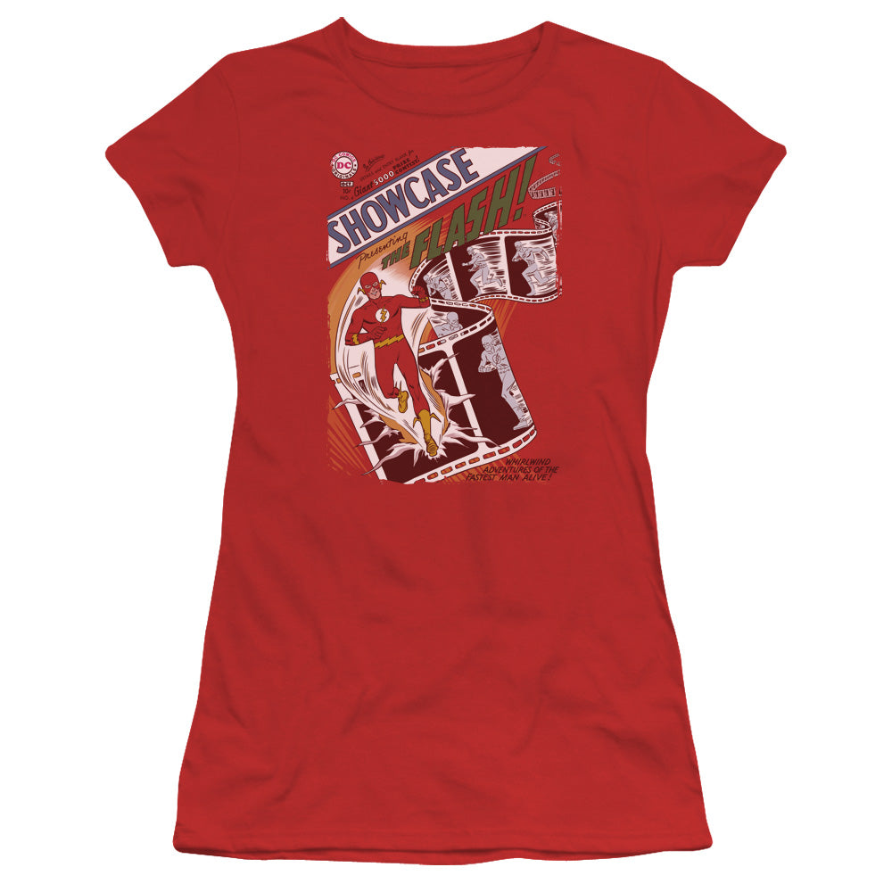 JLA SHOWCASE #4 COVER - S/S JUNIOR SHEER - RED T-Shirt