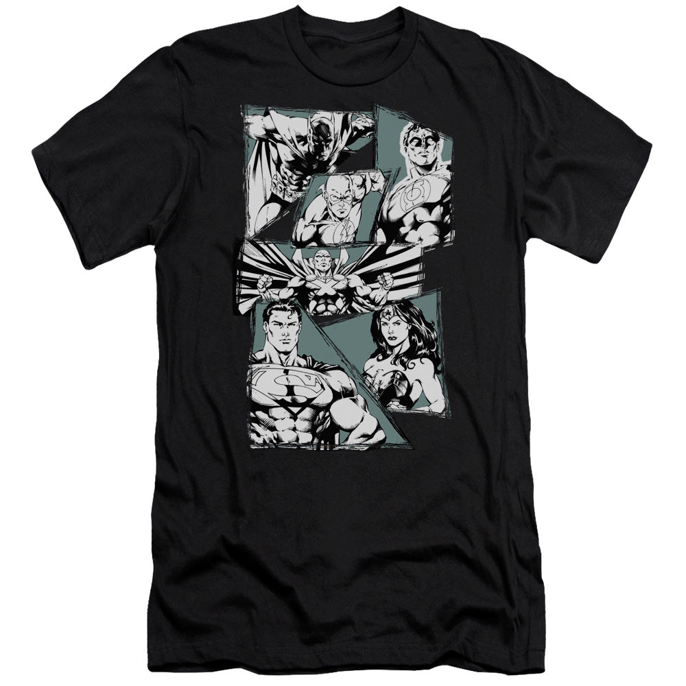 Jla - A Mighty League-premuim Canvas Adult Slim Fit 30/1 - Black