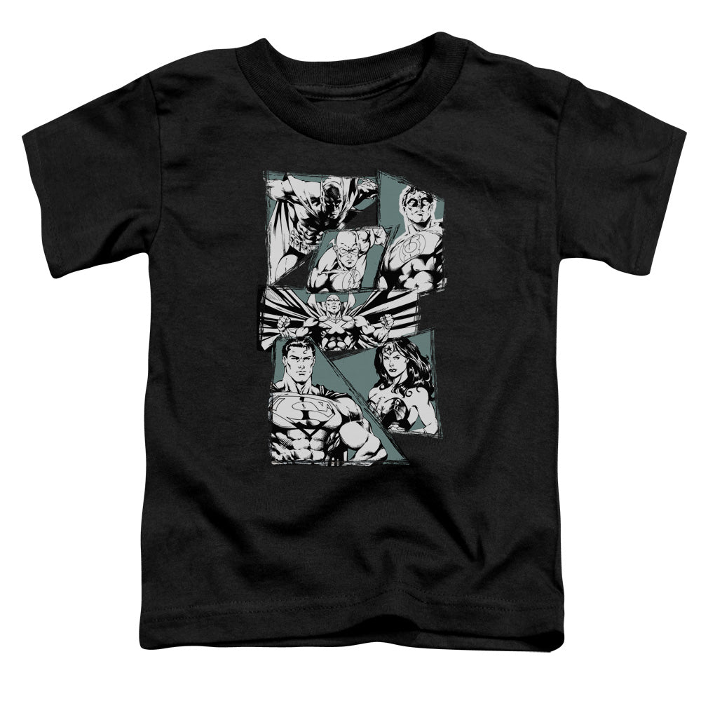 JLA A MIGHTY LEAGUE - S/S TODDLER TEE - BLACK - T-Shirt