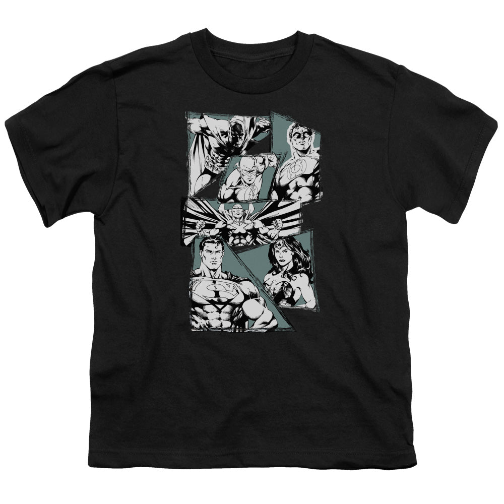 Jla - A Mighty League - Short Sleeve Youth 18/1 - Black T-shirt