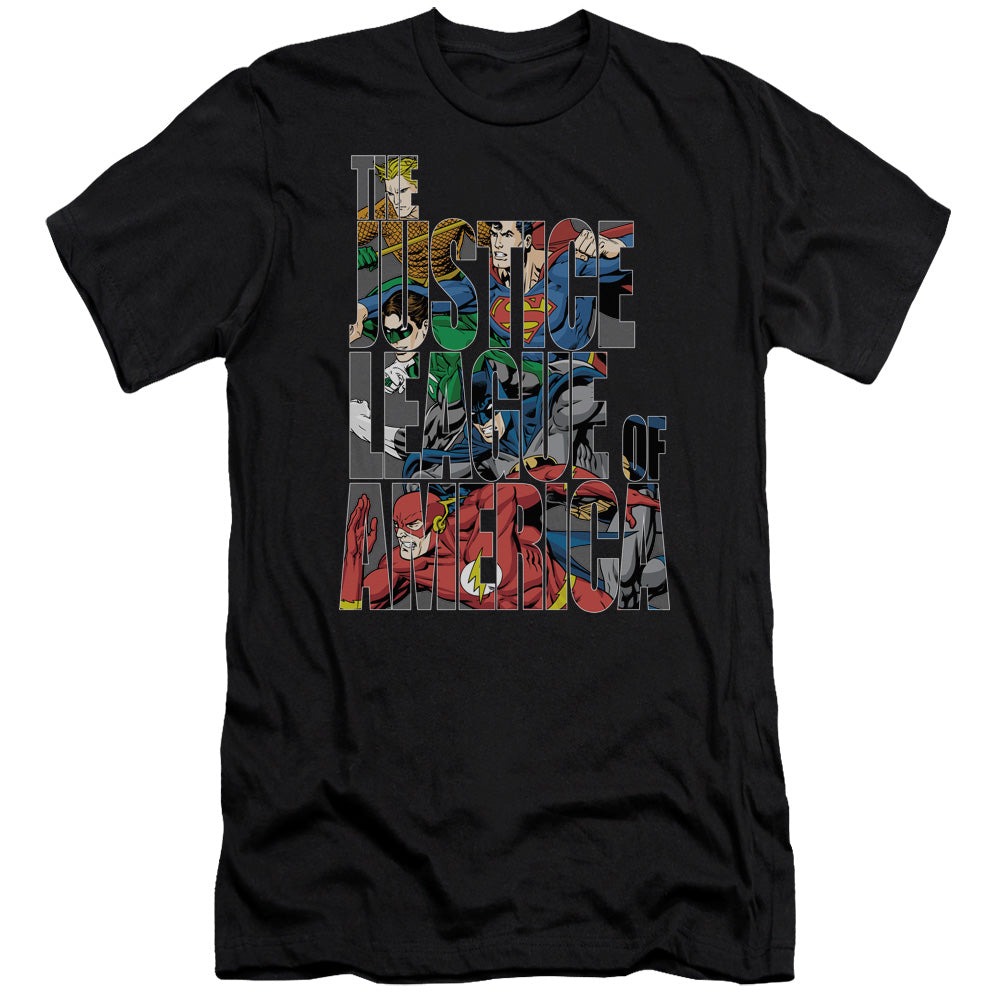 Jla - Lettered League-premuim Canvas Adult Slim Fit 30/1 - Black