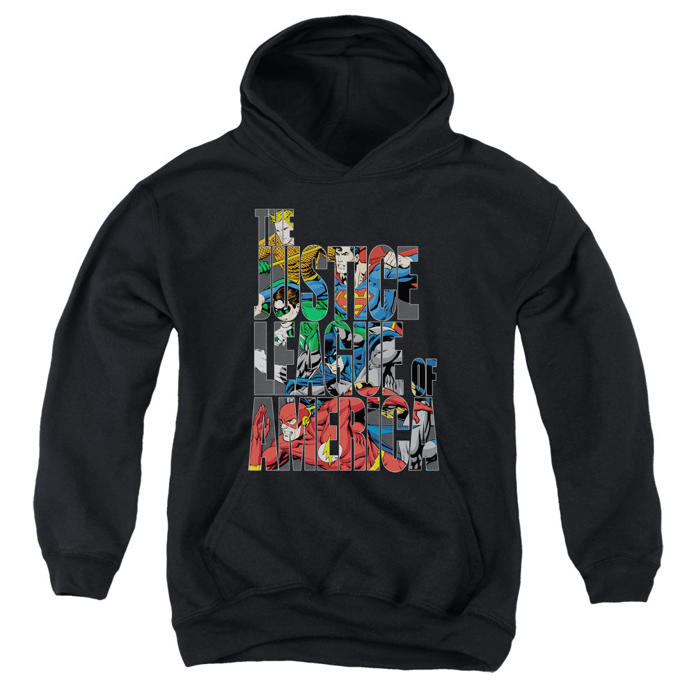 Jla - Lettered League - Youth Pull-over Hoodie - Black