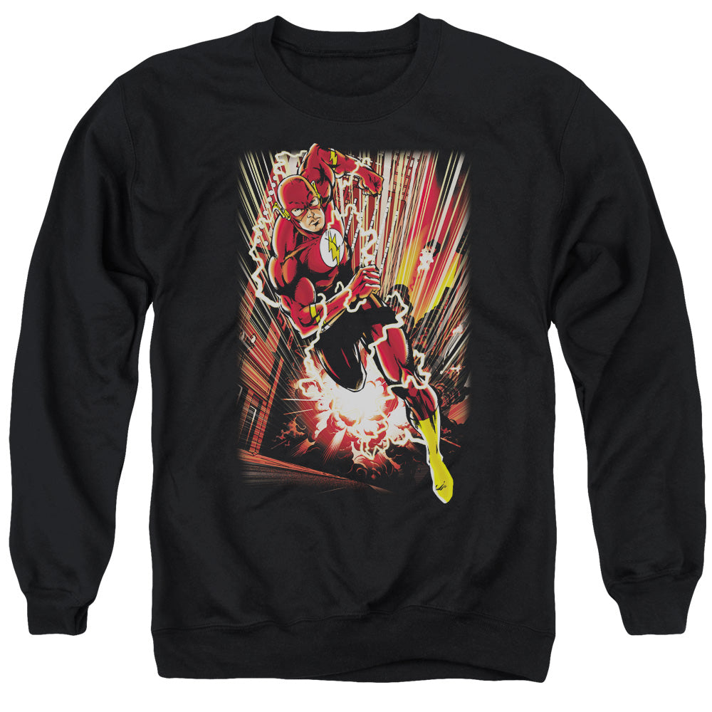 Jla Street Speed - Adult Crewneck Sweatshirt - Black