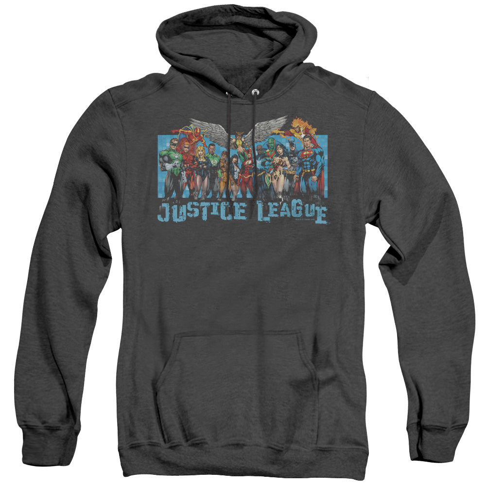 Jla - League Lineup - Adult Heather Hoodie - Black