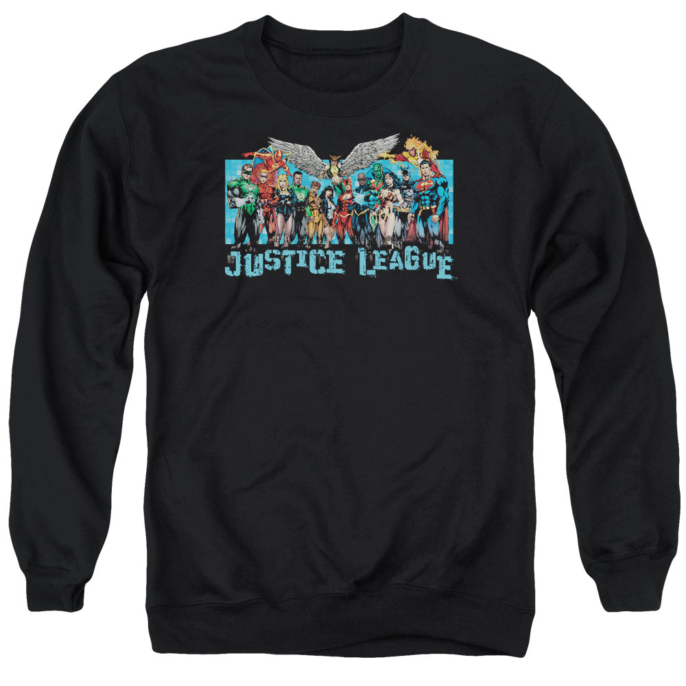 Jla - League Lineup - Adult Crewneck Sweatshirt - Black
