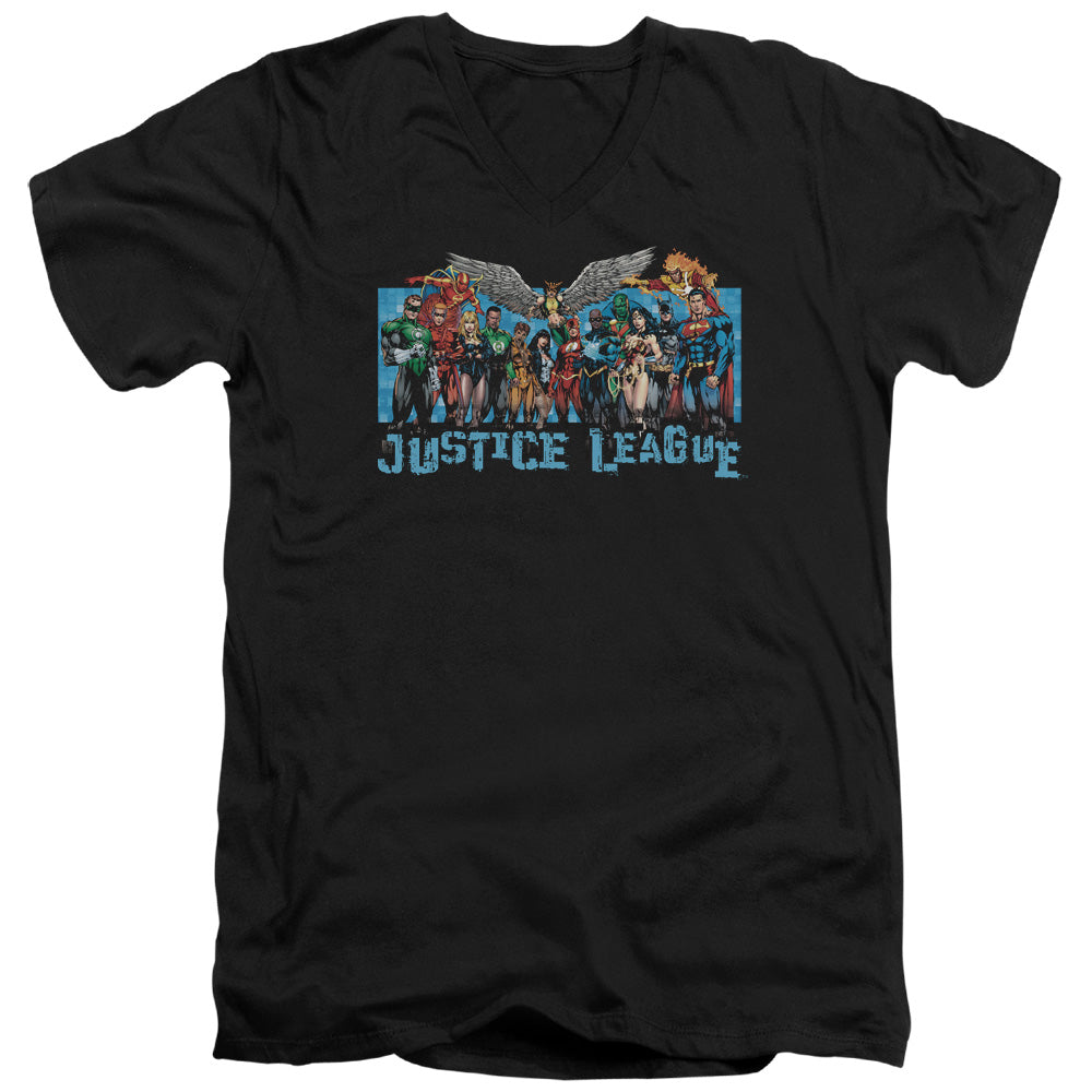 JLA LEAGUE LINEUP - S/S ADULT V-NECK - BLACK T-Shirt