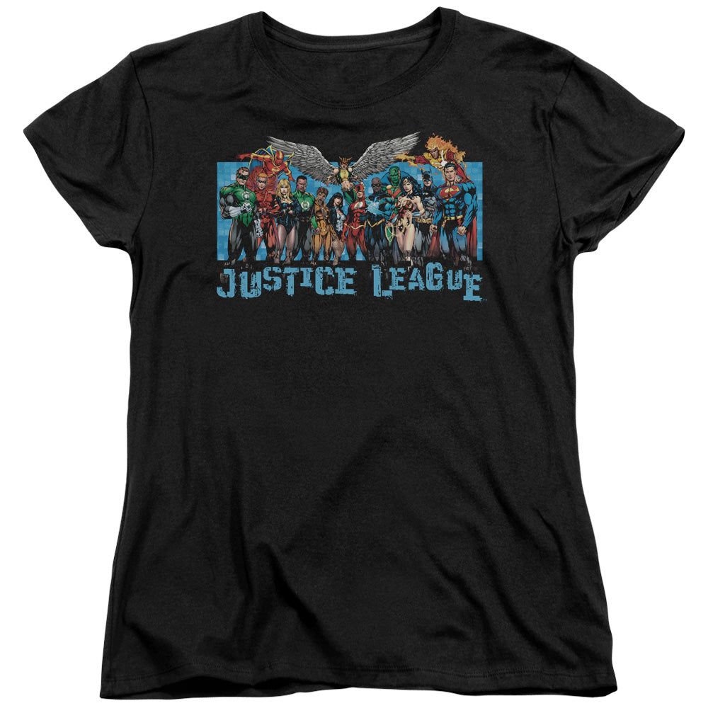 Jla - League Lineup - Short Sleeve Womens Tee - Black T-shirt