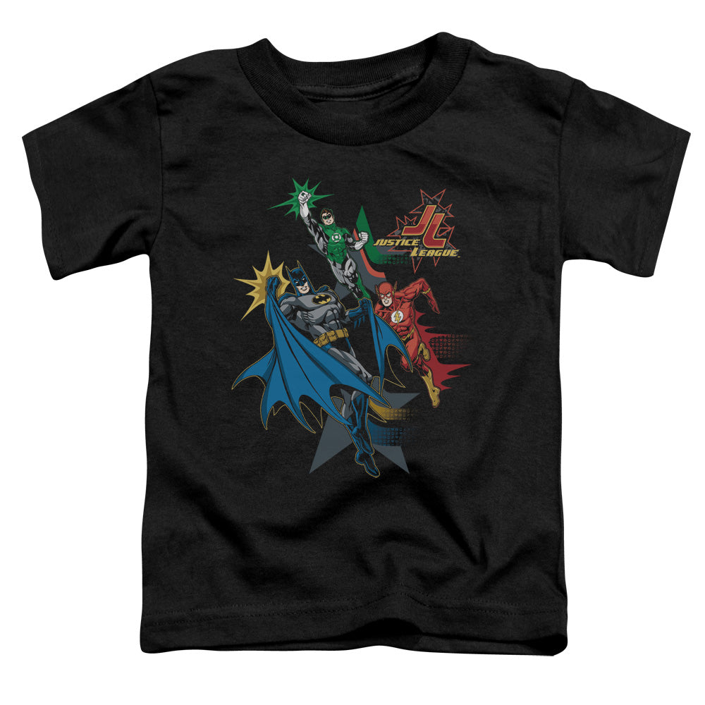 Jla - Action Stars - Short Sleeve Toddler Tee - Black T-shirt
