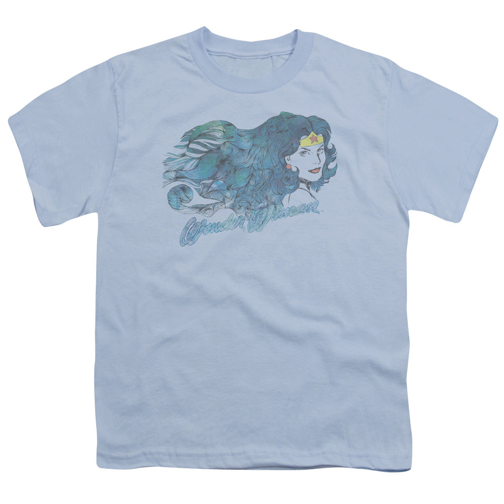 JLA WATERCOLOR HAIR - S/S YOUTH 18/1 - LIGHT BLUE T-Shirt