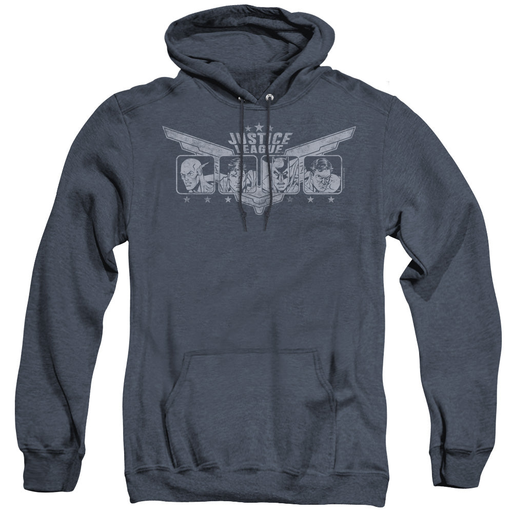 Jla - Justice Wings - Adult Heather Hoodie - Navy