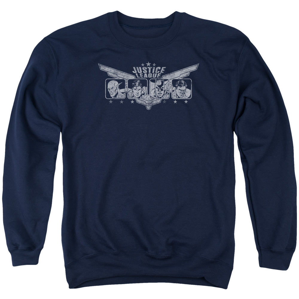 Jla - Justice Wings - Adult Crewneck Sweatshirt - Navy