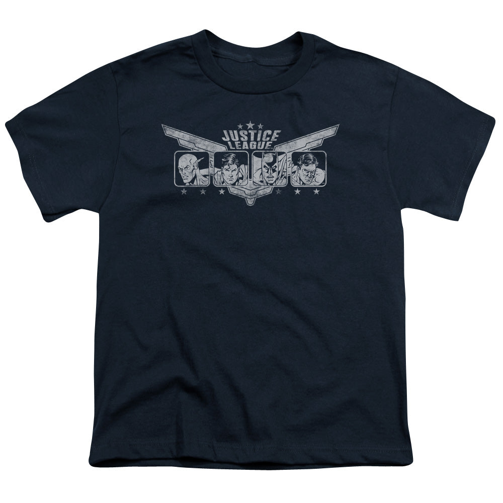 Jla - Justice Wings - Short Sleeve Youth 18/1 - Navy T-shirt